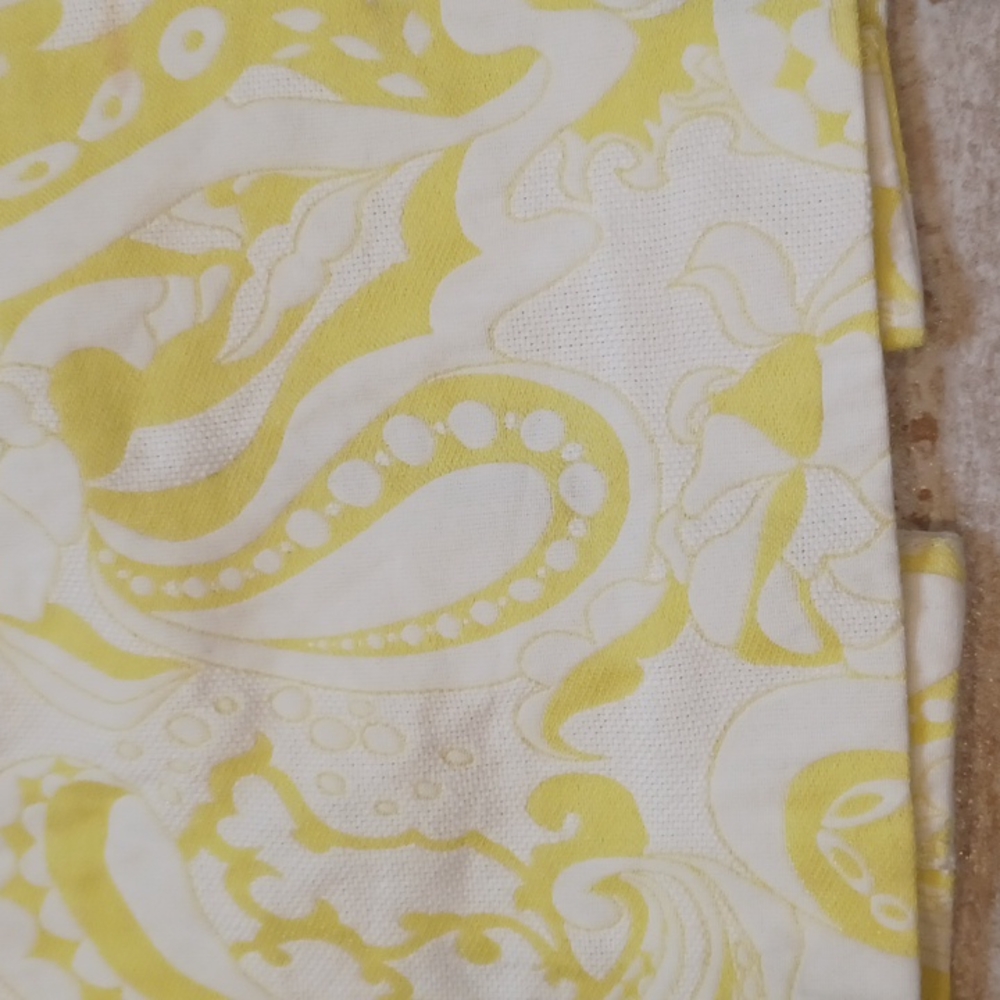 J. Crew Yellow/White Paisley Design Pencil Skirt - Picture 2 of 7